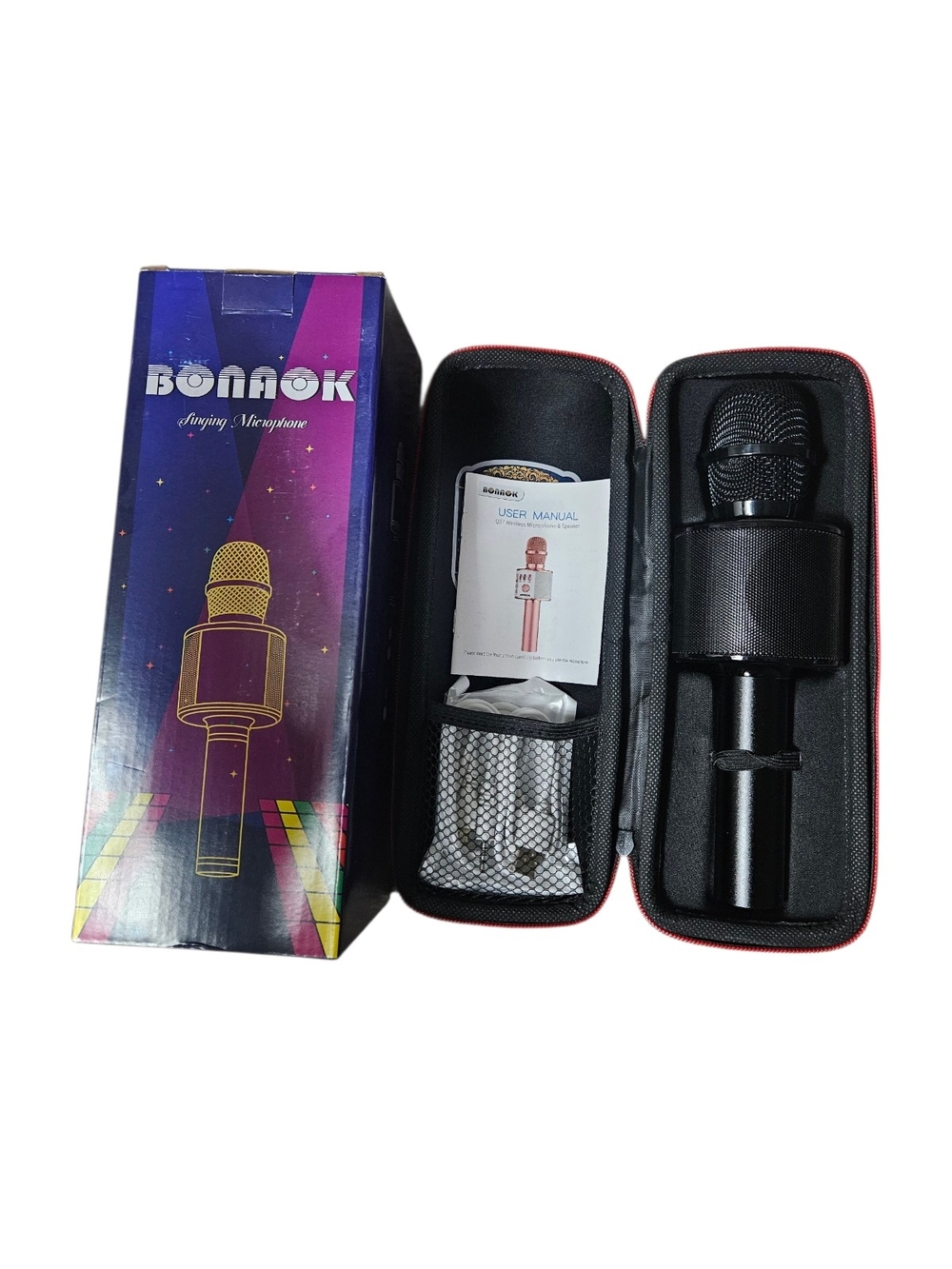 Black Wireless Bluetooth Karaoke Microphone with Built-in Speaker - Picture 9 of 9